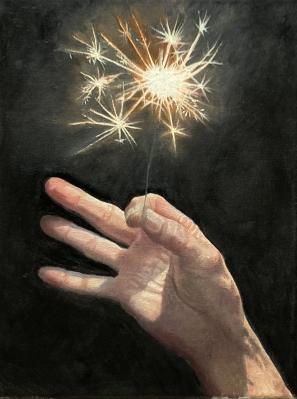 Stardust 1. 2023. oil on linen. 9 x 12.