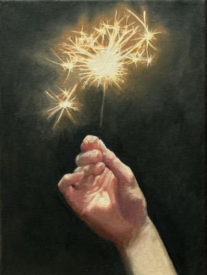 Stardust 2. 2023. oil on linen. 9 x 12.