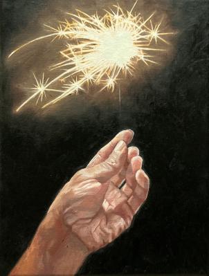 Stardust 4. 2023. oil on linen. 9 x 12.