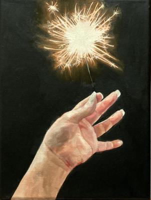 Stardust 5. 2023. oil on linen. 9 x 12.