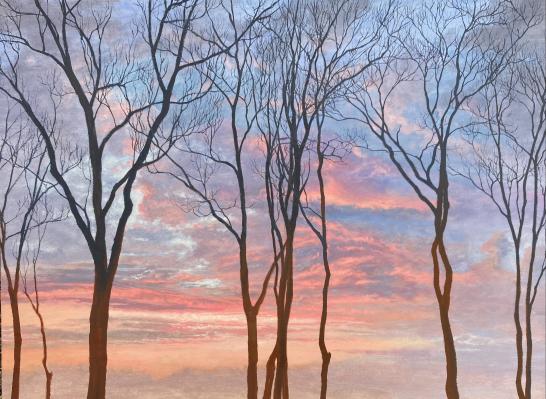 Sunset, Ashes. 2024. oil on linen.18x24.