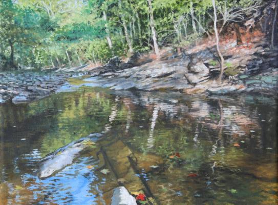 Wickecheoke  Swimming Hole #1. 2014. oil on linen. 9x12.